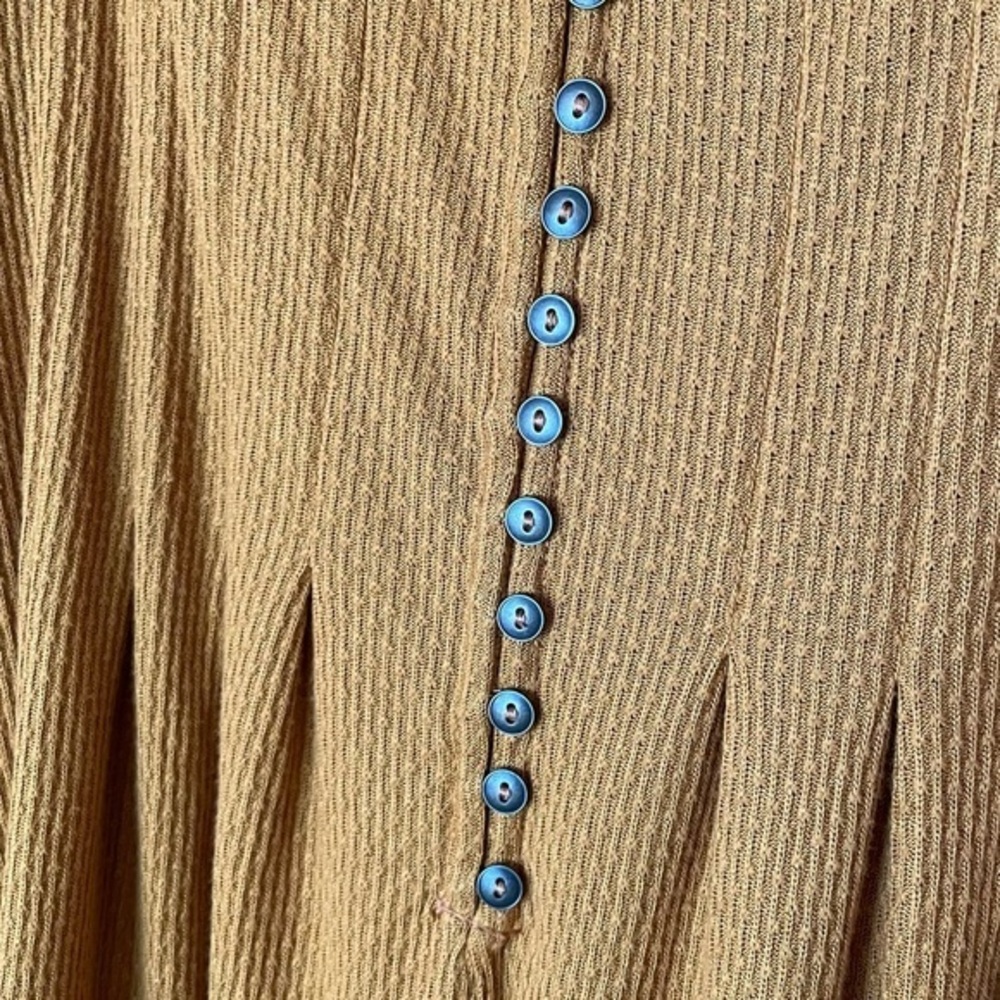 Free People Devin Henley‎ Autumn Pearl Oversized Long Sleeve Boho Blouse Size XS - Picture 6 of 11